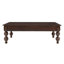 Table basse rectangulaire vintage avec tiroir de rangement, pattes en forme de gourde, plateau plaqué, montage rapide, bois d'hévéa, idéale pour le salon.