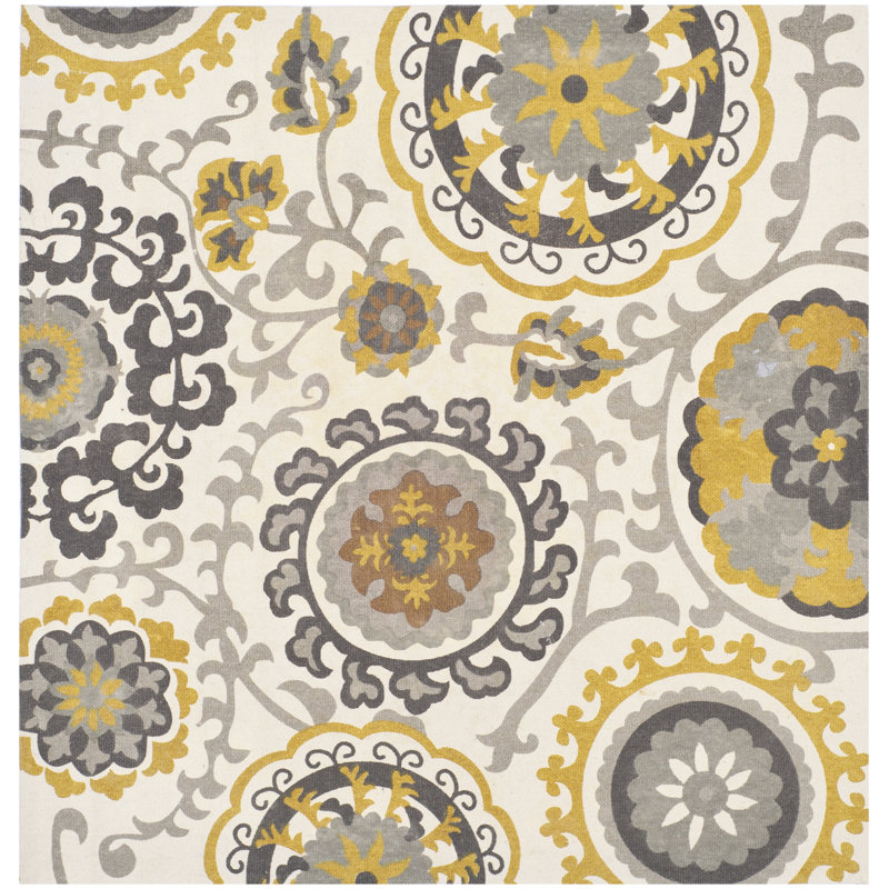 Veropeso Hand Loomed Cotton Geometric Rug, Square 5'