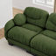Canapé modulaire confortable à 2 places en tissu de chenille plissé avec siège ergonomique en mousse haute densité, accoudoirs arrondis arrondis et 2 coussins décoratifs ronds-2124159102