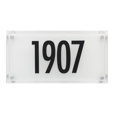 Frosted Beveled Crystal Futura Engraved 1-Line Address Sign
