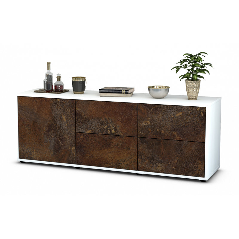 Wulff TV Stand for TVs up to 60", Rust / Matte White