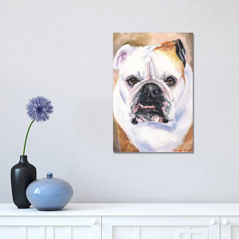 English Bulldog I by George Dyachenko - Wrapped Canvas Painting, 30.48 cm H x 45.72 cm W