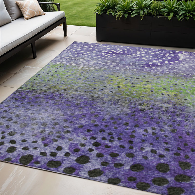 Tapis d'intérieur lavable abstrait mauve 5 pi x 8 pi
