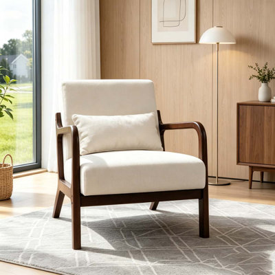 Fauteuil moderne, fauteuil d'appoint avec structure en bois massif