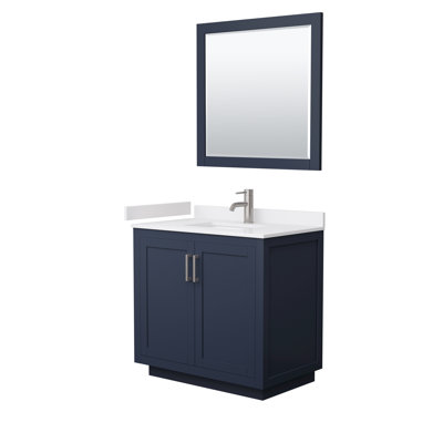 Miranda 36" Freestanding Single Bathroom Vanity with Cultured Marble Top with 34" Mirror