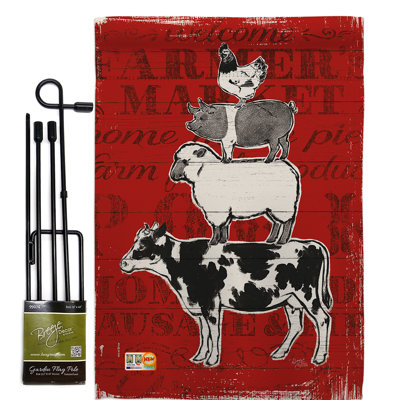 Double Sided 18.5'' H x 13'' W Polyester Flag Set