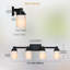 Luminaires de salle de bain 4 lumières au-dessus d'un miroir, lumières de meuble-lavabo noires pour appliques murales de salle de bain avec abat-jour en verre blanc laiteux, douille E26 (ampoules non incluses)-606477760-606477363-606477763
