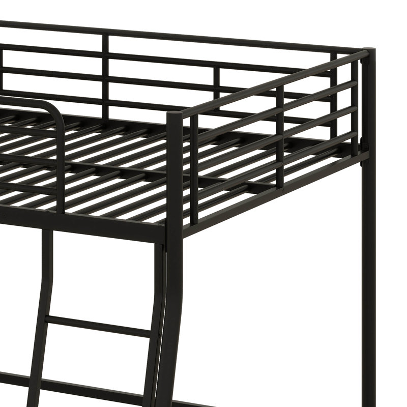 Floor Bunk Bed With Ladder And Safety Guardrail