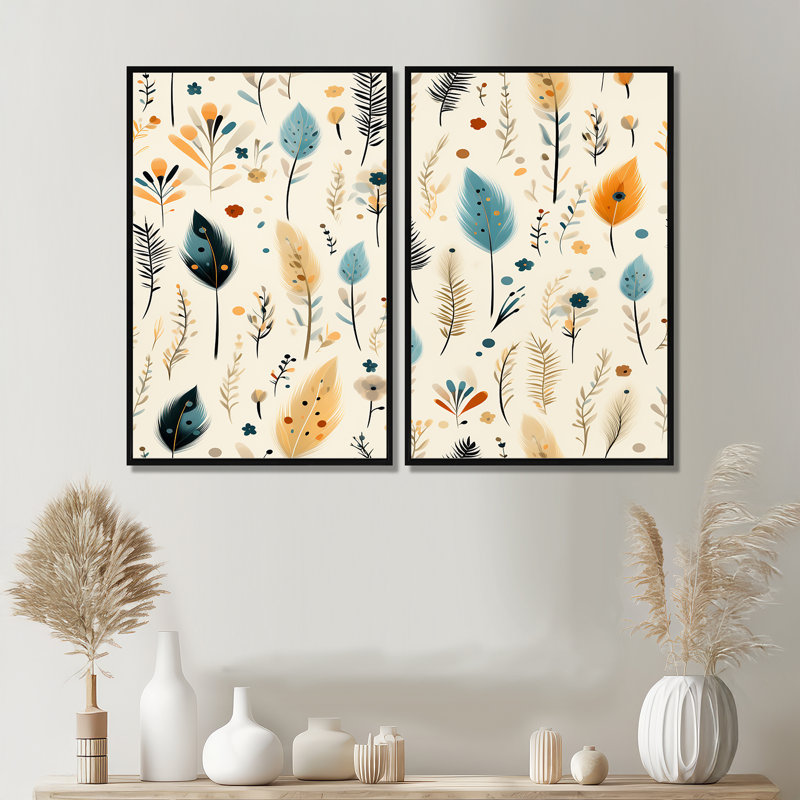 Motif bohème antique antique et minimalisme rétro - impressions sur toile beiges, Noir, H 36 po x l 48 po