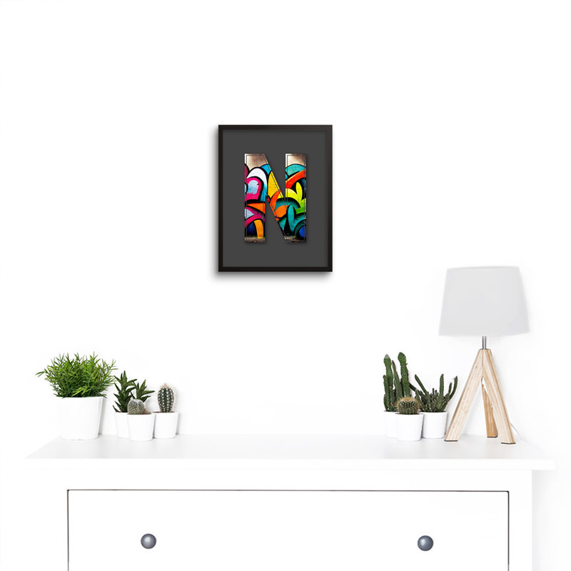 Letter N Tagging - Single Picture Frame Print