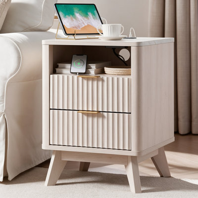 Table de chevet Hardester vintage avec 2 tiroirs