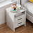 NightStand with Charging Station, Farmhouse Bedside Table with 2 Drawers and Open Storage,End Table with 2 AC Outlets & Type-C Ports for Bedroom-755350937-769347483