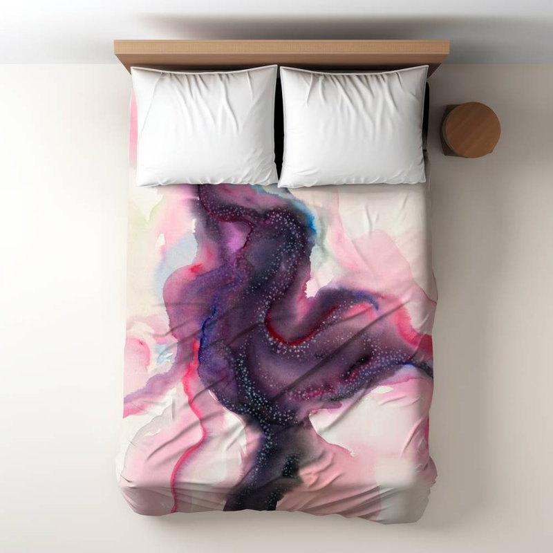 Polyester Sateen Duvet Cover, Twin Duvet, Blue Celestial Body