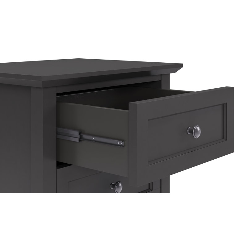 3 Drawer Bedside Table, Black