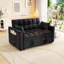 Canapé-lit convertible Modern en velours avec lit escamotable, coussins et poches latérales pour petits espaces et appartements