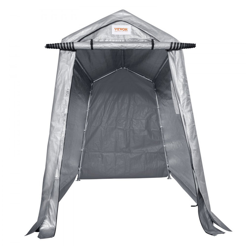 Gray 6' x 8' Portable Storage Shed with Windows