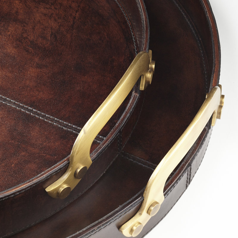 Bryant Decorative Tray, 3.25" H x 20" W x 20" D, Brown