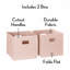 Organisateurs de cubes de rangement pliables avec poignées pour l'organisation de la salle de jeux RiverRidge Kids - rose doux-1866065371