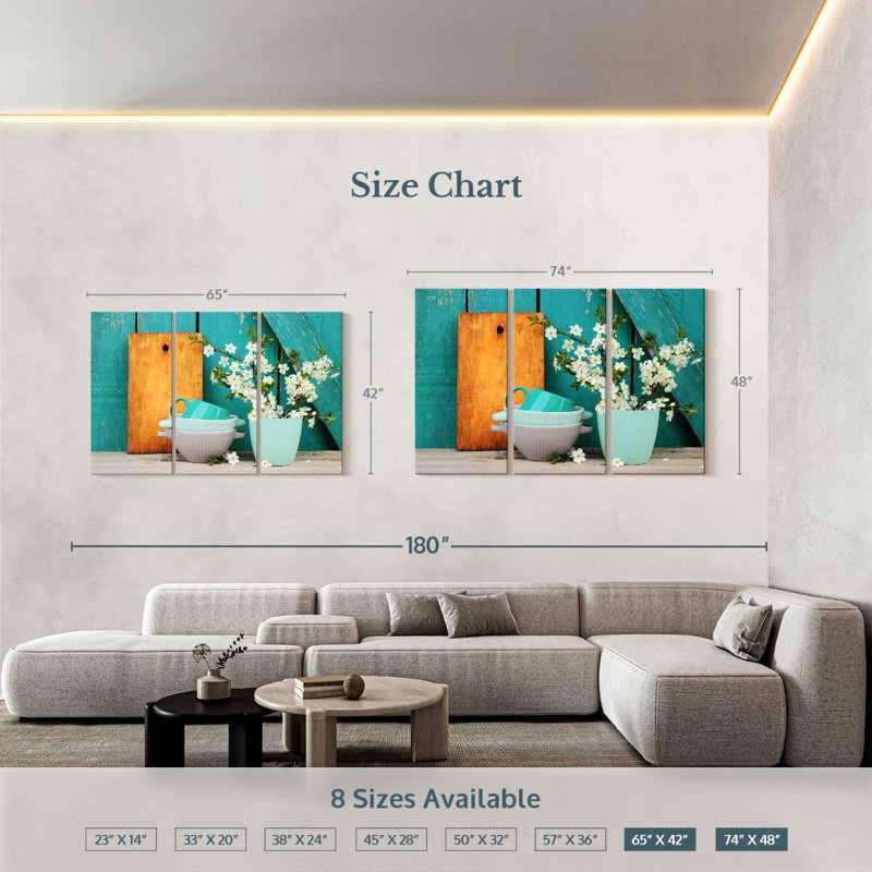 Bols et vase Senne Turquoise, H 42 po x l 65 po