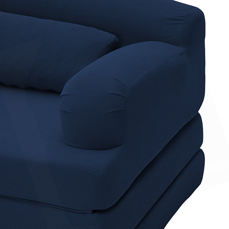Canapé-lit pliable avec causeuse et canapé-lit convertible, Blue Corduroy