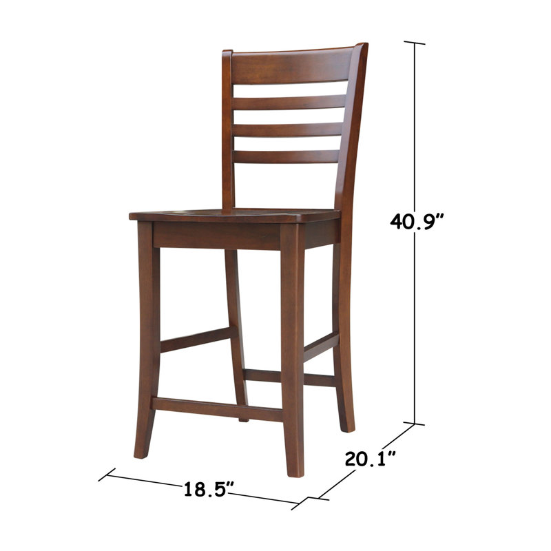 Guzik Solid Wood Counter Stool, Espresso