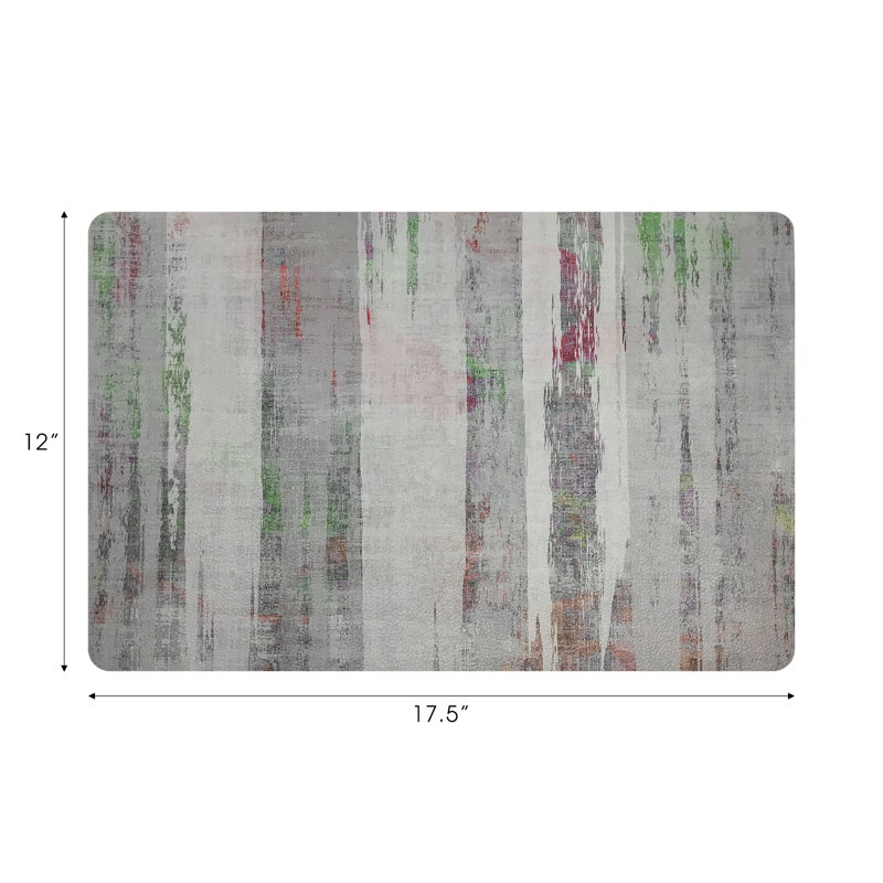 Birch Holiday Pebble 17.5" Vinyl Placemat, Gray/Green