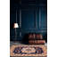 Tapis bleu marine en laine noué à la main de conception unique 4 pi 9 po x 6 pi 6 po New Age