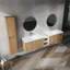 Meuble-lavabo mural de 84 po avec lavabo et armoire latérale de 84 po offrant beaucoup de rangement et une conception élégante.