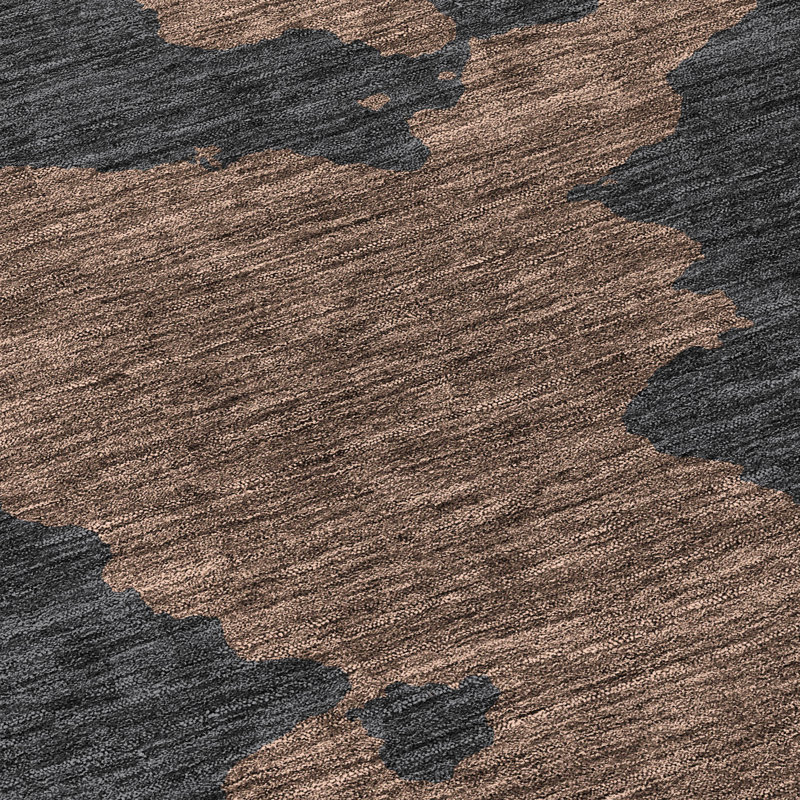 Chocolate Abstract Washable Synthetic 9' x 12' Rug