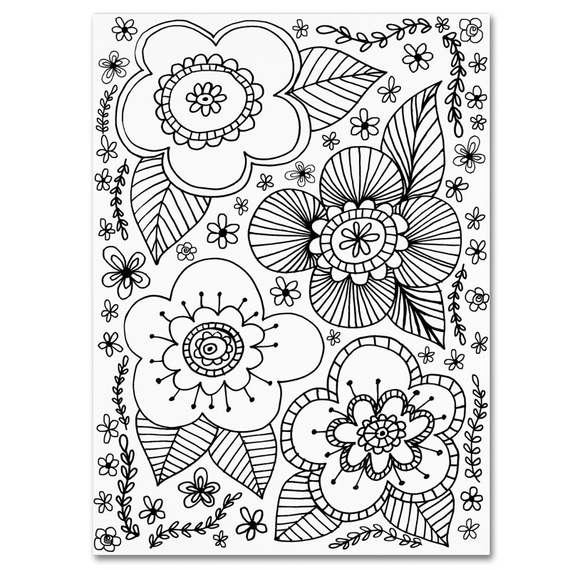 « big fleuris », reproduction d’impression sur toile tendue, H 19 po x l 14 po x P 2 po