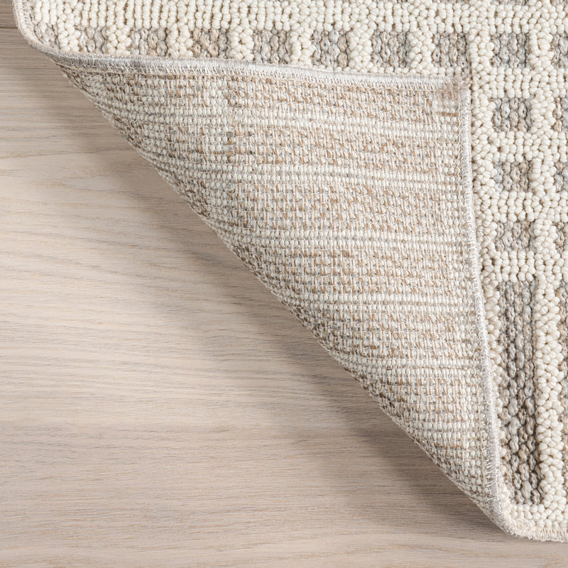Yulia Geometric Bands Machine Washable Area Rug, Rectangle 5'3" x 7'7"