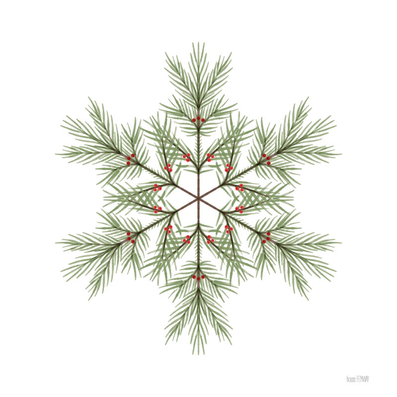 Evergreen flocon de neige IV, H 30 po x l 30 po