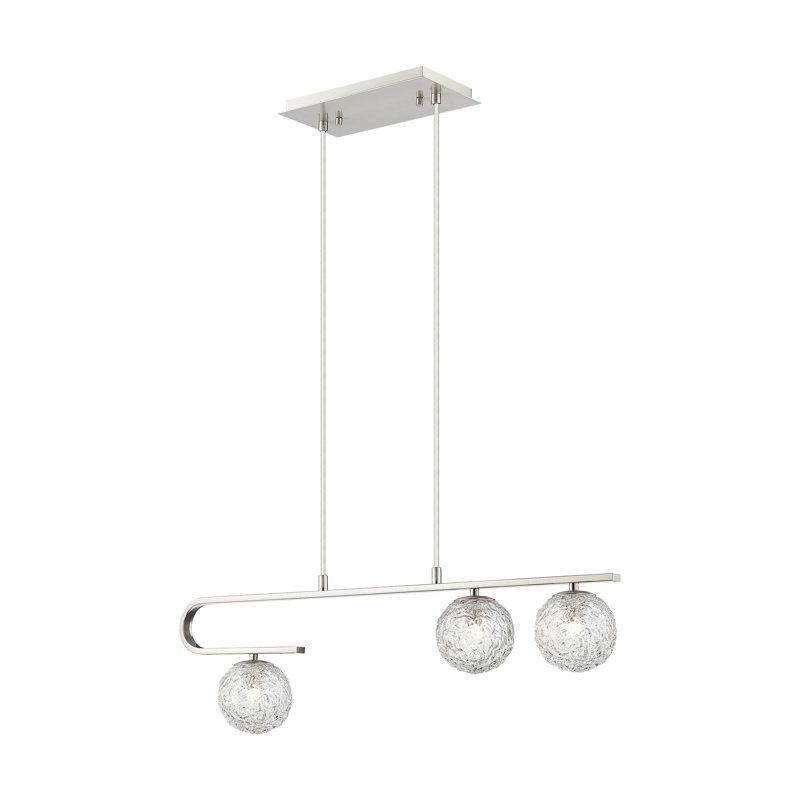 Gilah - 3 Light 32" Cord Hung Island Light, Satin Nickel
