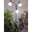  Lampe sur pied à 3 lumières multicolores avec lampe sur pied et poteaux hauts avec accoudoirs flexibles et abat-jour en PVC blanc pour le salon