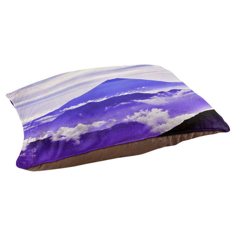 Oreiller de mt. fuji pour chien Burien, Moyen (L 29,5 po x P19,5 po x H 9,5 po), Bleu / Mauve