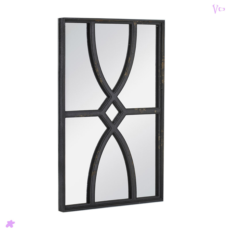 Miroirs muraux rectangulaires en bois pour le salon, Noir, noir, noir, noir