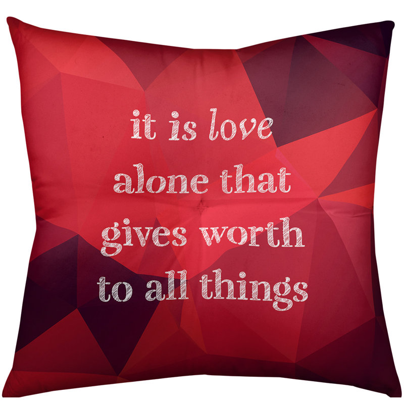 Love Throw Pillow, 30" H x 30" W, Ruby