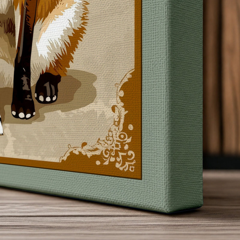 Dignified Fox Boho - Wrapped Canvas, 18x12 - 45.7 x 30.5 cm, Sage Border