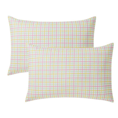 Hallmark Chromatic Grid Microfiber Bed Sheet Set, Queen
