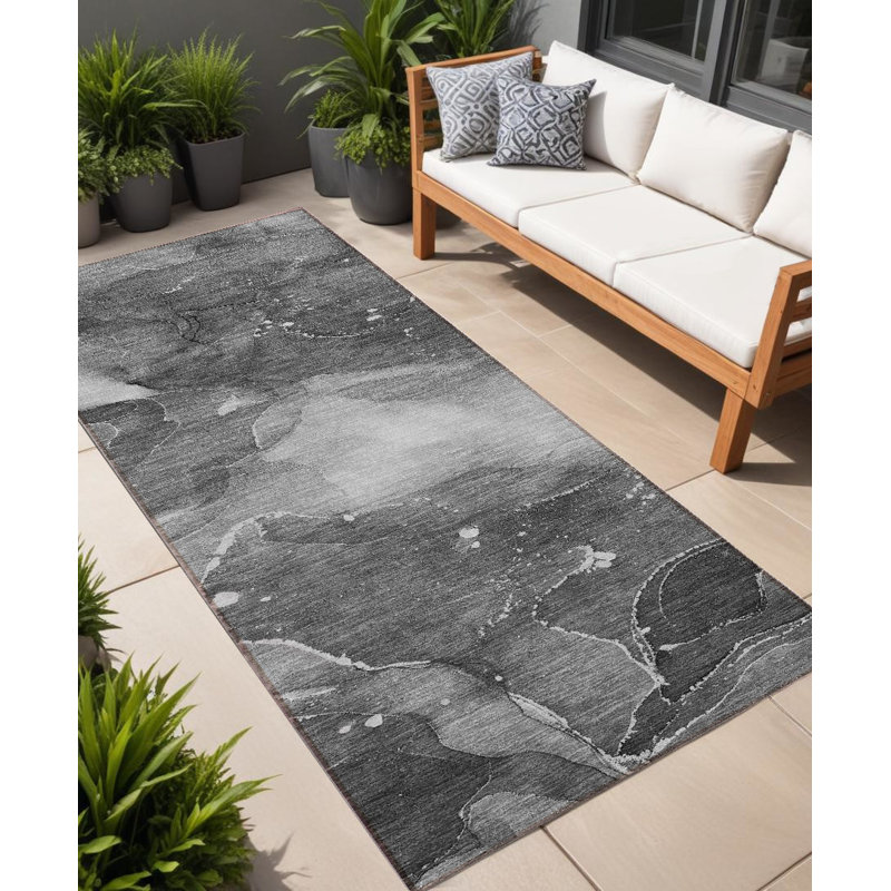Tapis de couloir d'extérieur 8 po gris