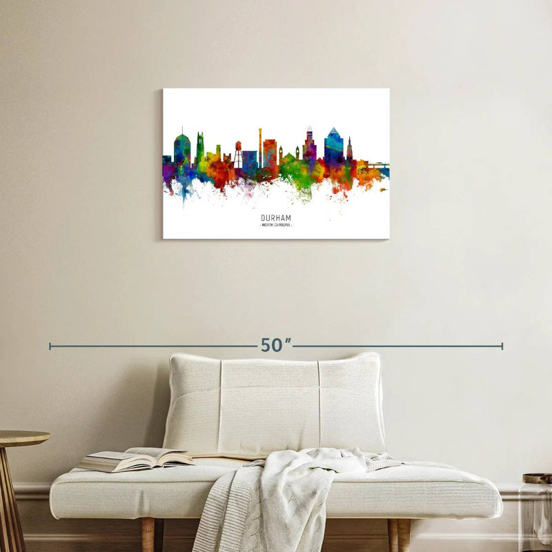 Durham North Carolina Skyline I, 20" H x 30" W