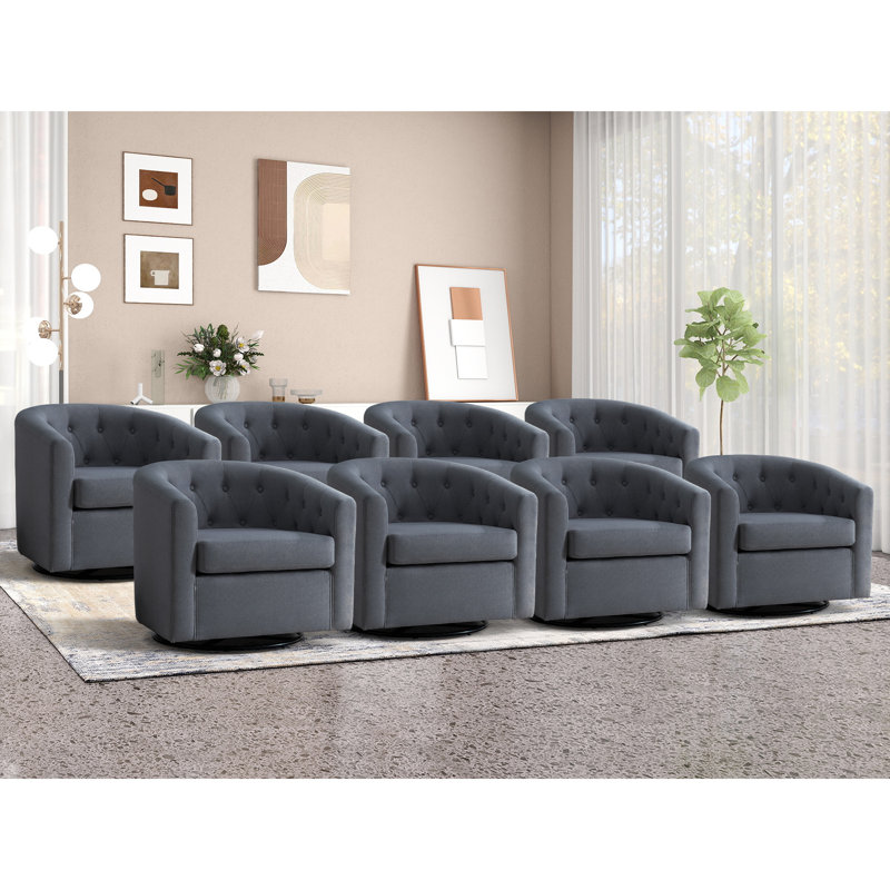  Ensemble de 8 chaises d'appoint Palopo, Lin gris