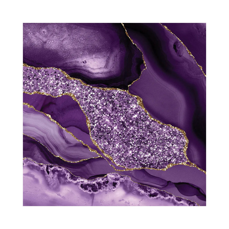 Agate Glitter Ocean Texture III, 12" H x 12" W x 0.75" D, No Mat, Wrapped Canvas