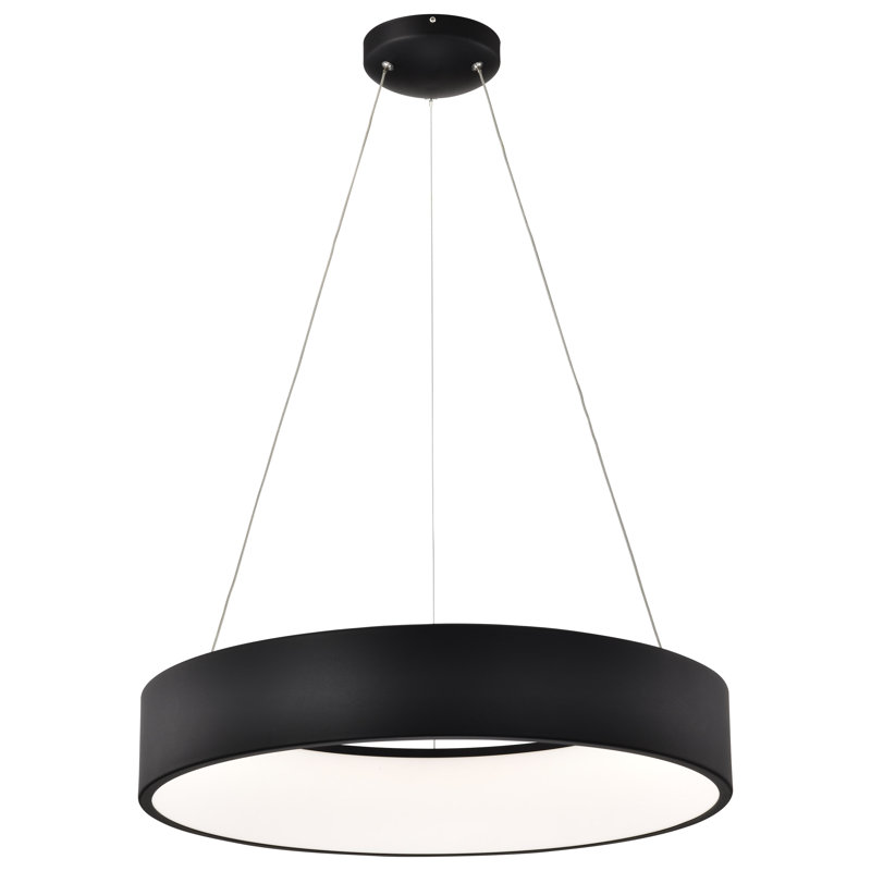 Luminaire suspendu géométrique unique à 1 lumière Fynn, Noir, noir, noir, noir