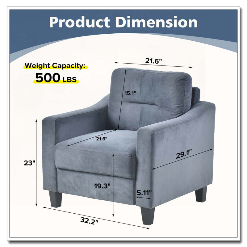 Fauteuil d'appoint en velours, Gris