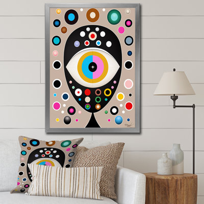 " Eye of Consciousness Retro Illustration I " Mixed Media and Color Photography Print