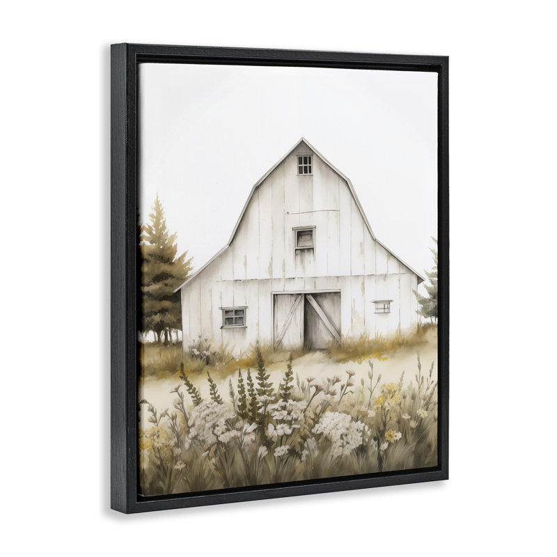  "Blooming Country Barn Garden", art mural sur toile flottante par Arlington Prints, H 31 po x l 25 po