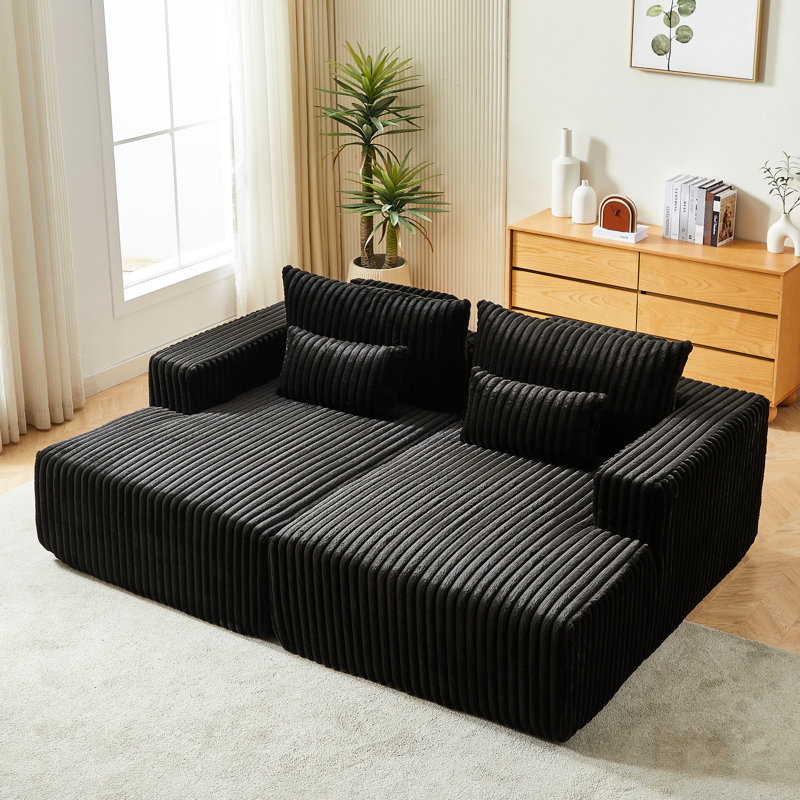Méridienne surdimensionnée de 87 po avec fonction couchette, fauteuil moderne moelleux, sans assemblage, lit pour chambre à coucher inclinable