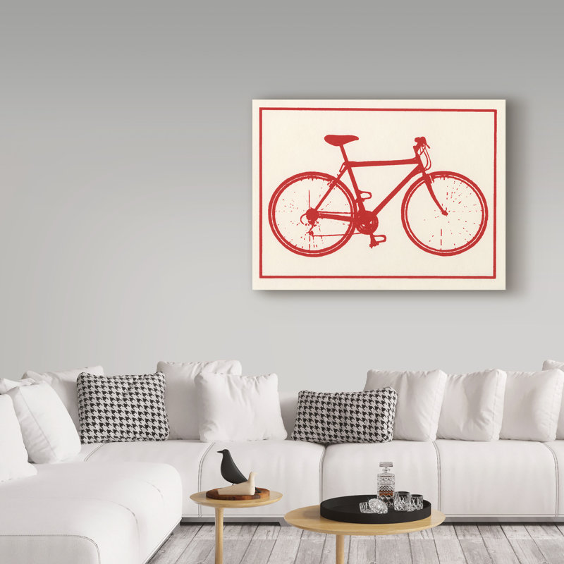 «Red Bike Flat», reproduction d'impression sur toile tendue, H 18 po x l 24 po x P 2 po