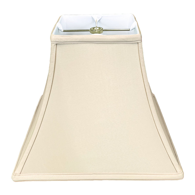 Abat-jour cloche en soie / shantung (araignée), Beige, H 11,5 po x l 14 po x P 7 po